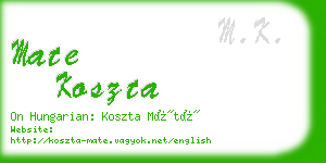 mate koszta business card